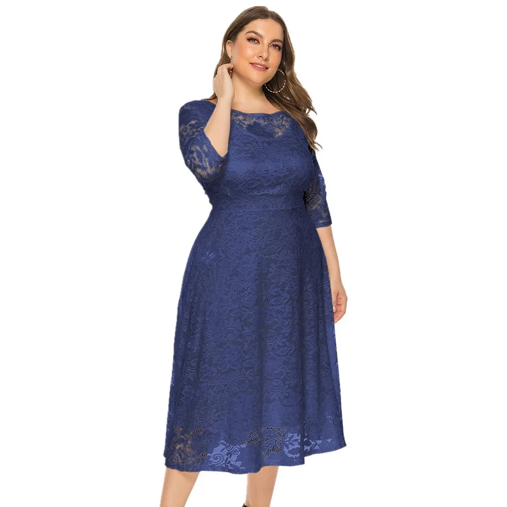 Midi length plus size evening dress cutout lace large dress with pockets, 11 colors
Midi length plus size evening dress cutout lace large dress with pockets, 11 colors