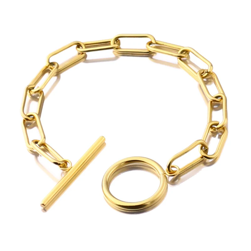 Hot Selling Stainless Steel Bracelet Elongated Oval Chain Toggle Clasp Link Chain Bracelet Aacier Inoxydable for Women Jewel, Steel/gold/rose gold and other
Hot Selling Stainless Steel Bracelet Elongated Oval Chain Toggle Clasp Link Chain Bracelet Aacier Inoxydable for Women Jewel, Steel/gold/rose gold and other