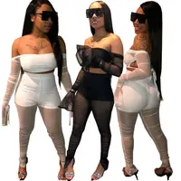 2020 clothing long falre sleeve sexy hollow out mesh shirt night club pant two-piece suit pants POWCOM-DN8342
2020 clothing long falre sleeve sexy hollow out mesh shirt night club pant two-piece suit pants POWCOM-DN8342