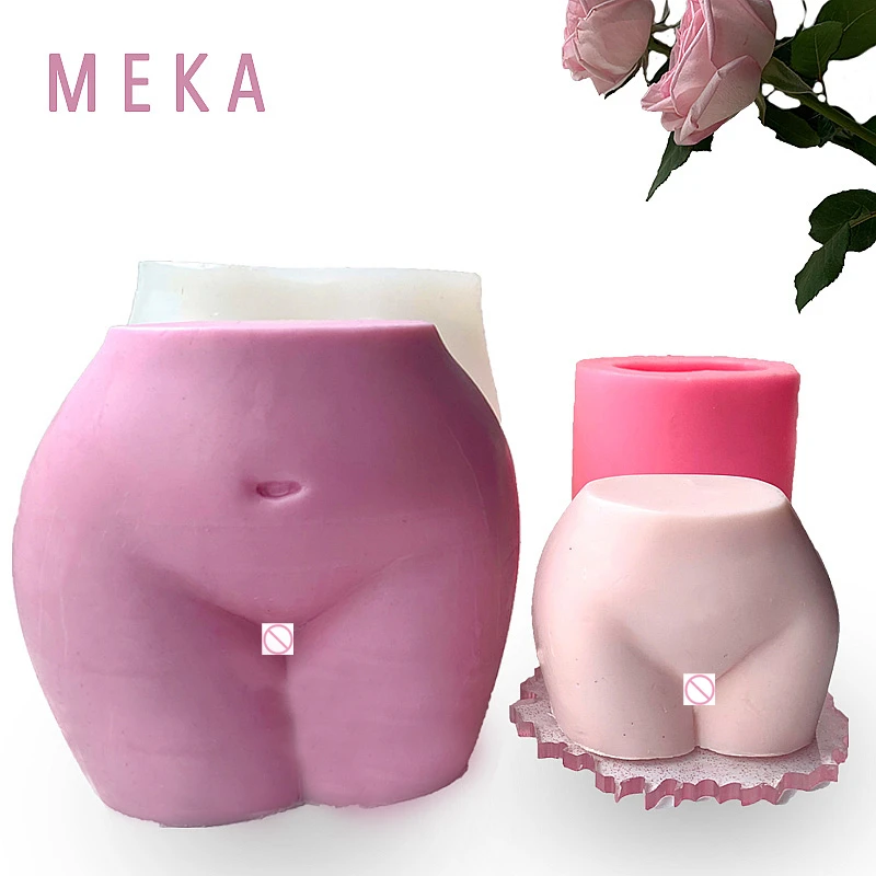

m990 DIY 3D Naked Female Hips Mould Body Butt Mould Resin Epoxy Art Sexy ASS Woman Torso Silicone Mold For Candle, White