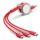 Hot Retractable 3 in 1 Multi Usb Cable IOS Type C Micro For Mobile Phone Gift Charger Data Usb Cable