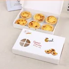 Graphic Customization Box Egg Design 350g Food Grade Kraft Paper Packaging Cake Box for Egg Tart
