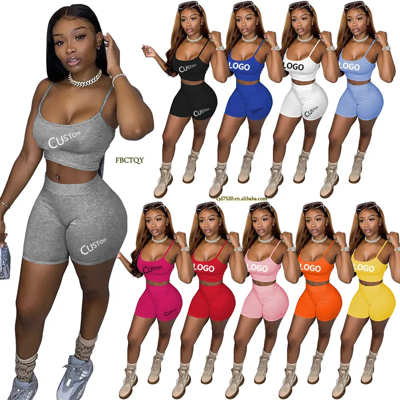 Customized Logo Summer Cotton Women Casual Two Pieces Short Set Fashion Tank Top Short Set Woman 2 Piece Set
Customized Logo Summer Cotton Women Casual Two Pieces Short Set Fashion Tank Top Short Set Woman 2 Piece Set