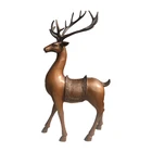 Copper Custom Antique Cast Bronze Metal Craft Black Deer Sculpture/Outdoor Sitting Sculpture