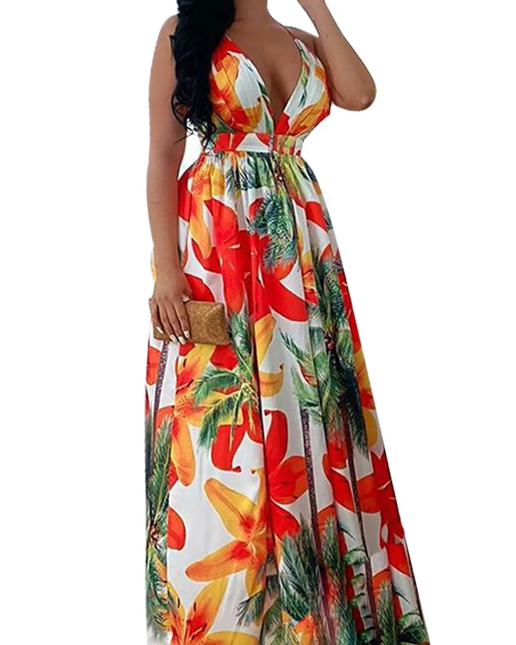 Wholesale Floral Fashion Lady Dresses Low Cut Summer Spaghetti Women Bustier Sexy Clothing 2021 Woman Casual Maxi Dress
Wholesale Floral Fashion Lady Dresses Low Cut Summer Spaghetti Women Bustier Sexy Clothing 2021 Woman Casual Maxi Dress