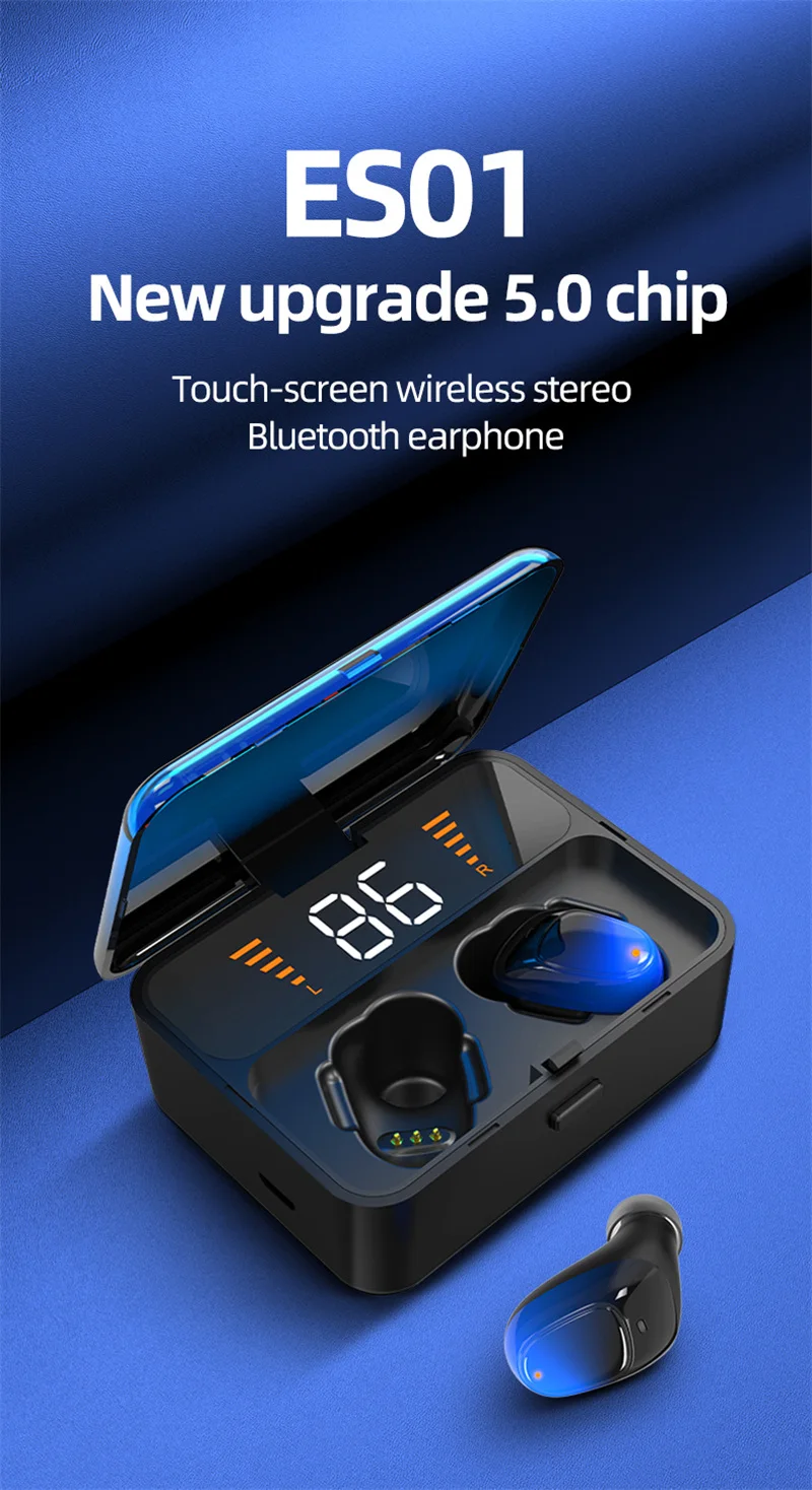 Best Seller BT V5.0 Wireless TWS Earphones, TWS Wireless Earbuds with Touch Control, Wireless TWS Headphones with Charging Case - ANKUX.COM