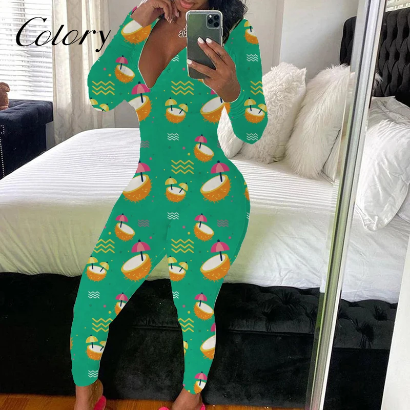 Colory Animal Print Makeup Sexy Woman Onsie Pajamas Women With Butt Flap, Picture shows
Colory Animal Print Makeup Sexy Woman Onsie Pajamas Women With Butt Flap, Picture shows