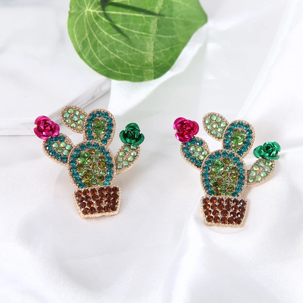 Kaimei Fashion Jewelry For Womem Pendientes New Cactus-shaped Metal Full Crystal Earring Female Accessories Drop Earrings, Many colors fyi
Kaimei Fashion Jewelry For Womem Pendientes New Cactus-shaped Metal Full Crystal Earring Female Accessories Drop Earrings, Many colors fyi