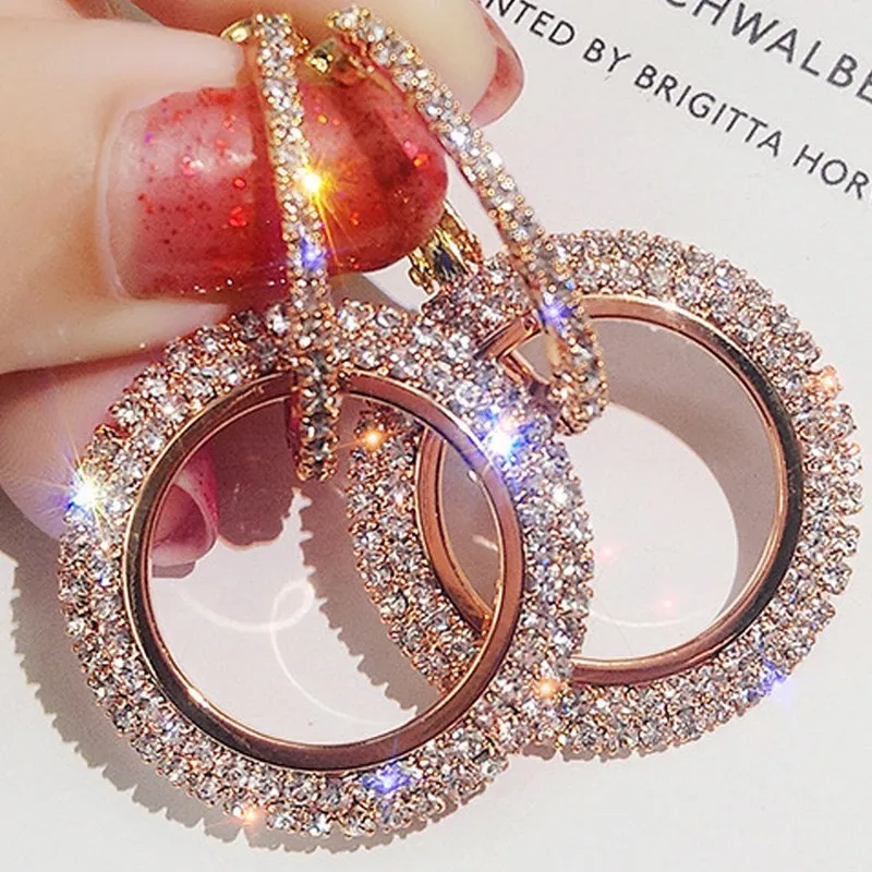 Trendy Fashion Jewelry Plated Elegant Diamond Women Shiny Drop Double Hoop Earrings Gold Circle Rhinestone Zinc Alloy CLASSIC ZG
Trendy Fashion Jewelry Plated Elegant Diamond Women Shiny Drop Double Hoop Earrings Gold Circle Rhinestone Zinc Alloy CLASSIC ZG