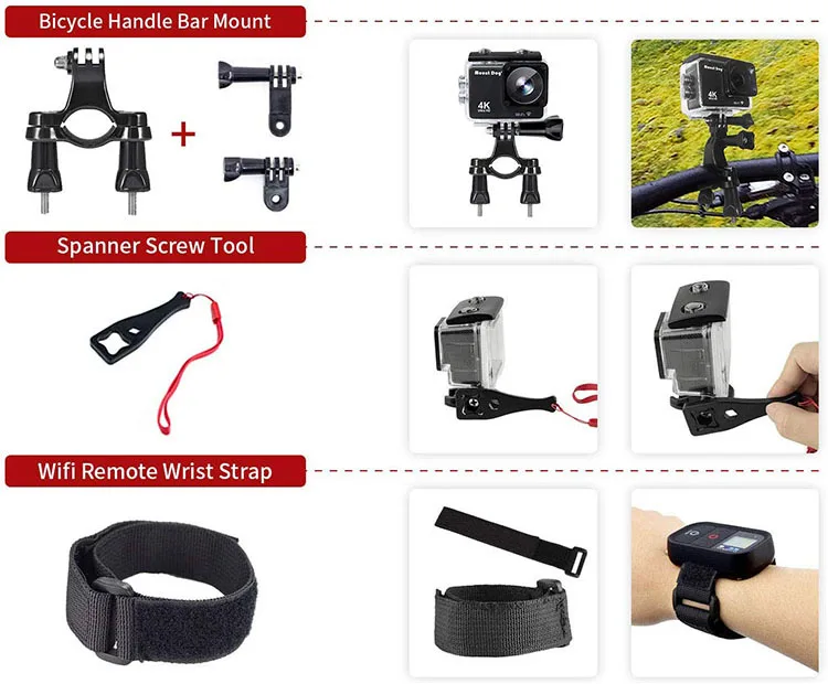 216 In 1 Accessories Set For Gopro Hero 8 Chest Strap Head Strap Wrist Band Belt Action Camera Accessories