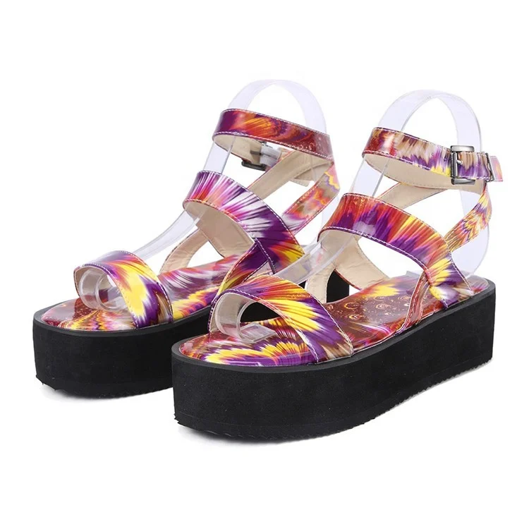 Hot Sale Women Colorful Printed Platform Beach Roman Shoes Wedges Ankle Strap Open Toe Sandals with Buckle, As pictures
Hot Sale Women Colorful Printed Platform Beach Roman Shoes Wedges Ankle Strap Open Toe Sandals with Buckle, As pictures
