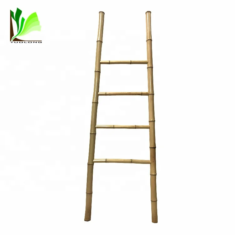 Elegant Bathroom Decor Bamboo Ladder Towel Rack