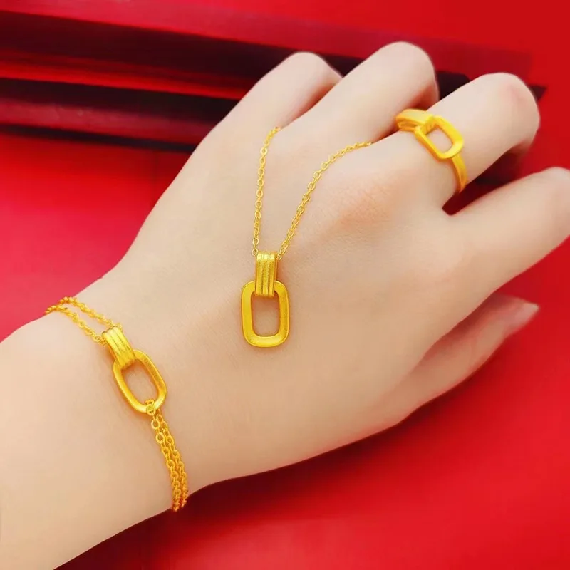 Sand Gold Interlocking Necklace Geometric Double Link Ring Brass Gold Plated Double Link Bracelet Set Of Three
Sand Gold Interlocking Necklace Geometric Double Link Ring Brass Gold Plated Double Link Bracelet Set Of Three