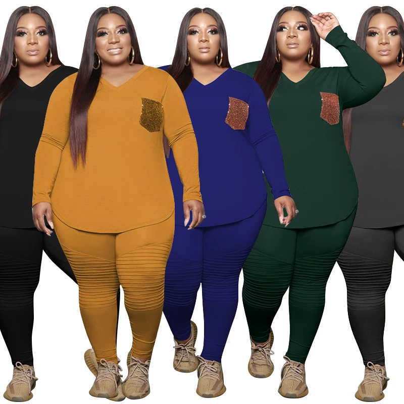 2021 5XL pure color casual plus size two piece set women clothing womens plus size clothing
2021 5XL pure color casual plus size two piece set women clothing womens plus size clothing