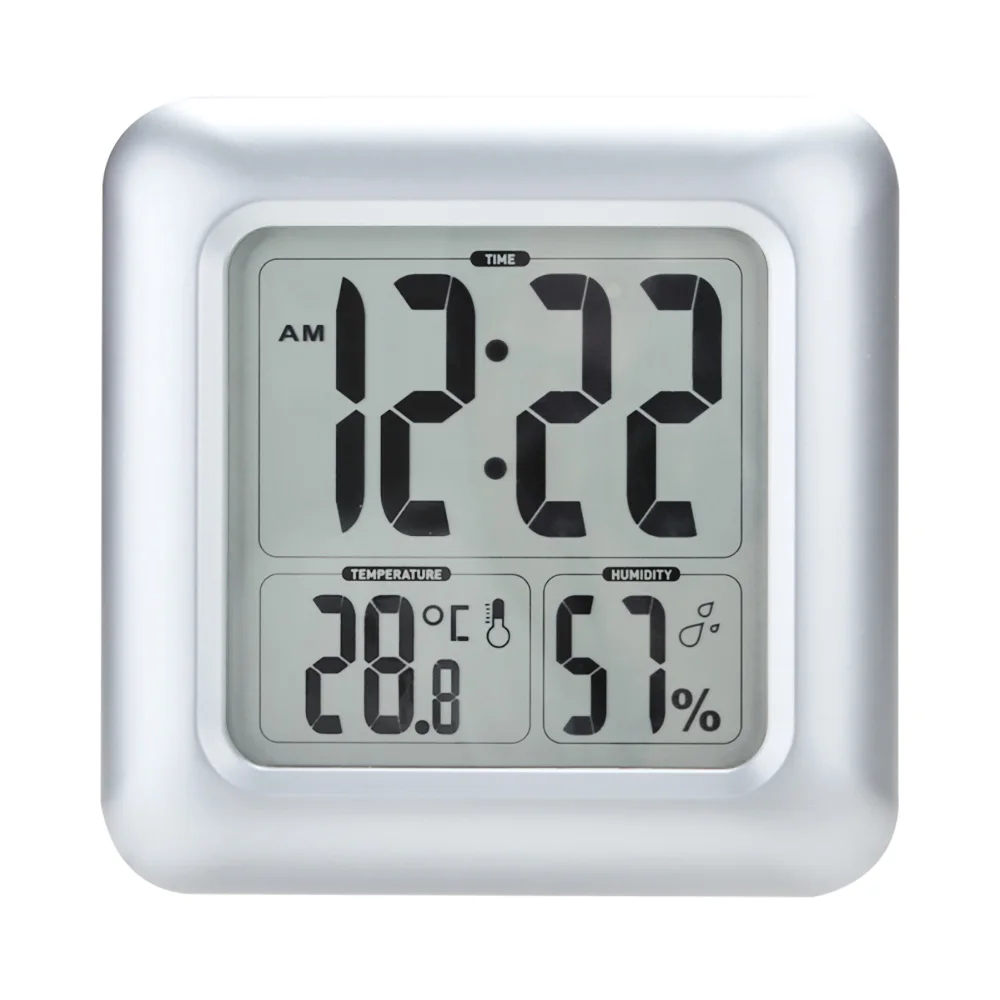 Temperature Humidity Water Resistant Calendar Suction Cups Rope Clock Timer Large Digital Bathroom Shower Wall Clock, Silver
Temperature Humidity Water Resistant Calendar Suction Cups Rope Clock Timer Large Digital Bathroom Shower Wall Clock, Silver