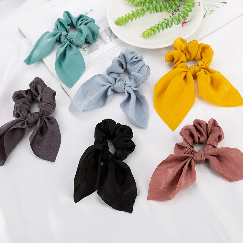 Korean style new Bow hair ring tied with pure color satin bunny ear ring ribbon head ornament, Colorful
Korean style new Bow hair ring tied with pure color satin bunny ear ring ribbon head ornament, Colorful