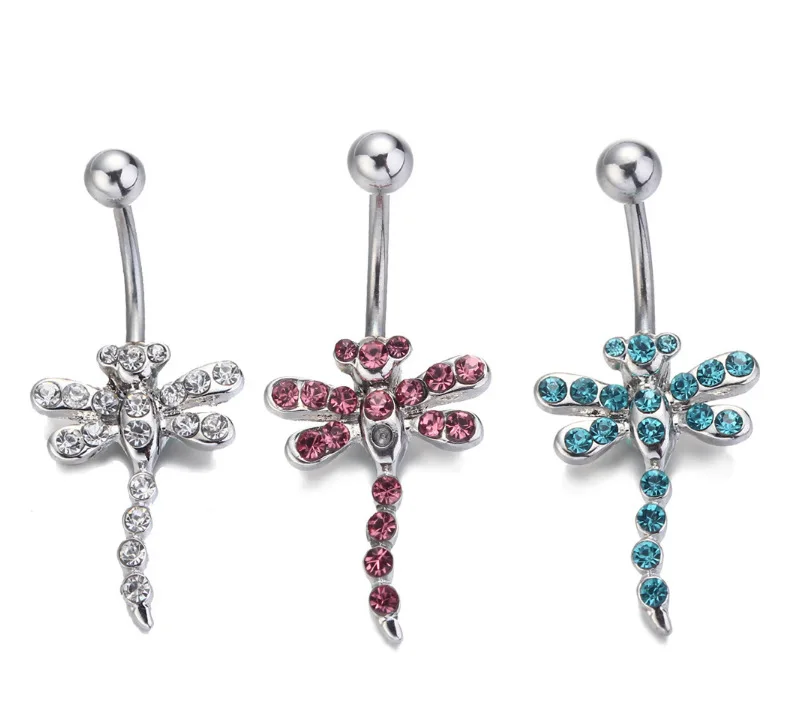 Fashion Womens 316L Surgical Steel Dragonfly Crystal animal belly navel button ring bar body Piercing, As photo
Fashion Womens 316L Surgical Steel Dragonfly Crystal animal belly navel button ring bar body Piercing, As photo