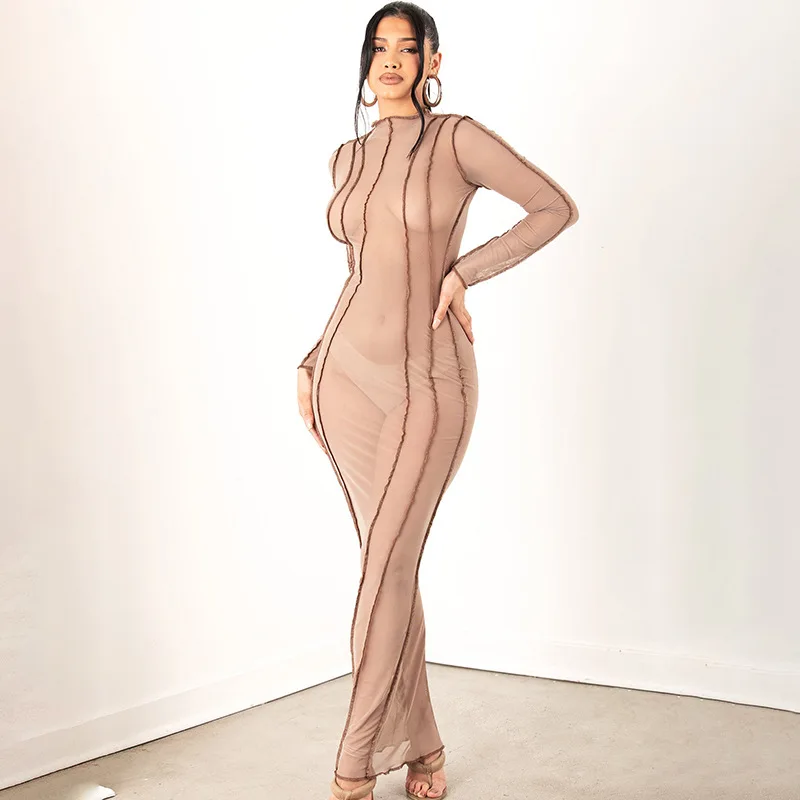2021 Summer Casual Women Mesh Perspective Sexy Maxi Dress Long Sleeve BodyCon Dresses
2021 Summer Casual Women Mesh Perspective Sexy Maxi Dress Long Sleeve BodyCon Dresses