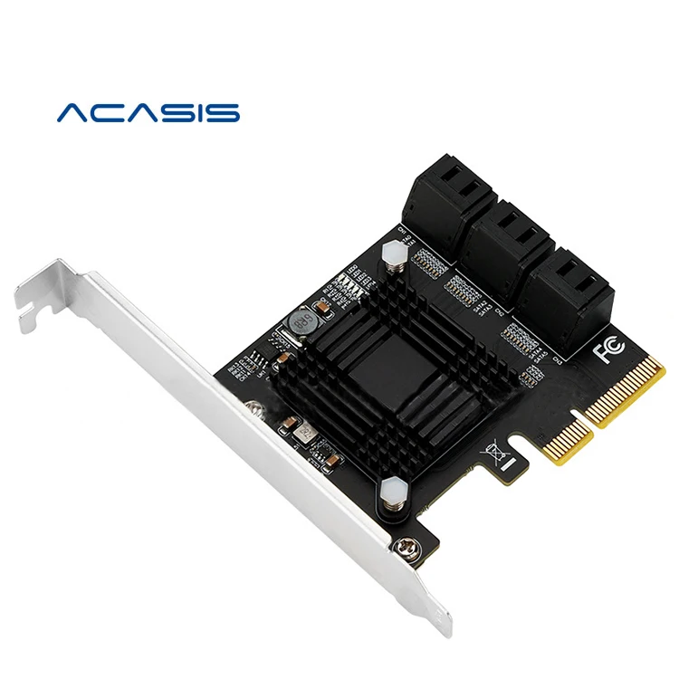 

Amazon Hot Selling 96TB 6Gbps 6 SATA 3.0 Port to PCI Express X4 PCIE SATA Expansion Card for Chia Mining