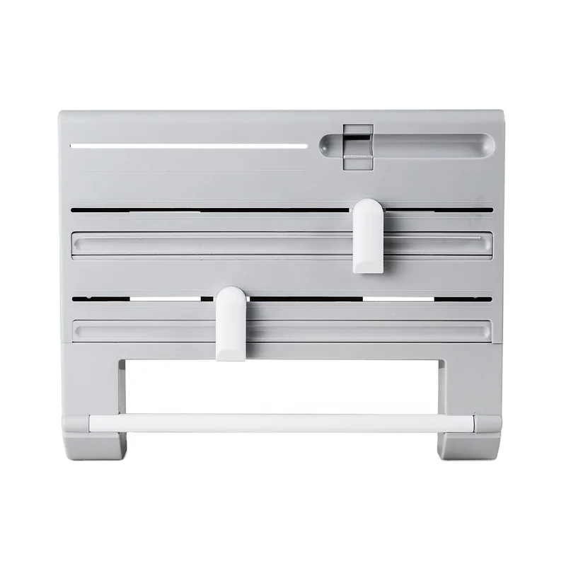 Factory outlet multi-function Kitchen foil paper adhesive tape garbage bag plastic wrap holder adjustable Storage cutting Rack, White, gray
Factory outlet multi-function Kitchen foil paper adhesive tape garbage bag plastic wrap holder adjustable Storage cutting Rack, White, gray