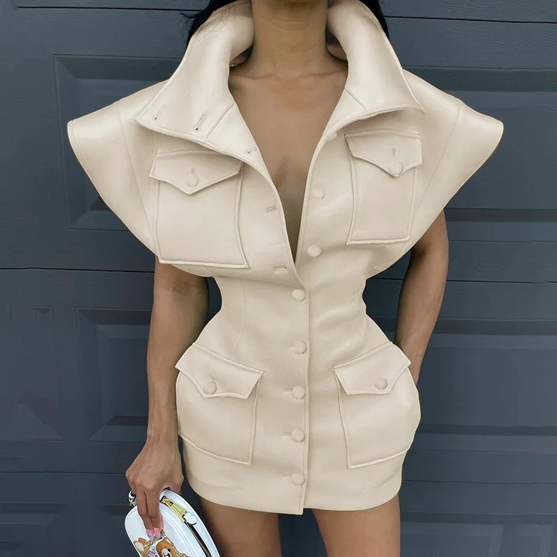 High Quality INS Women Fashion Solid Color Stand Up Collar Air Layer Elegant Ladies Dresses Casual
High Quality INS Women Fashion Solid Color Stand Up Collar Air Layer Elegant Ladies Dresses Casual