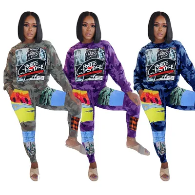 Fashion European and American women's clothing wholesale camouflage printing suit two-piece personality
Fashion European and American women's clothing wholesale camouflage printing suit two-piece personality