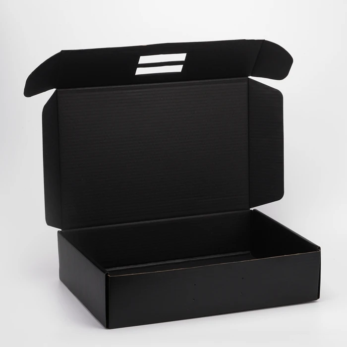 custom black packaging boxes eco friendly corrugated cardboard
