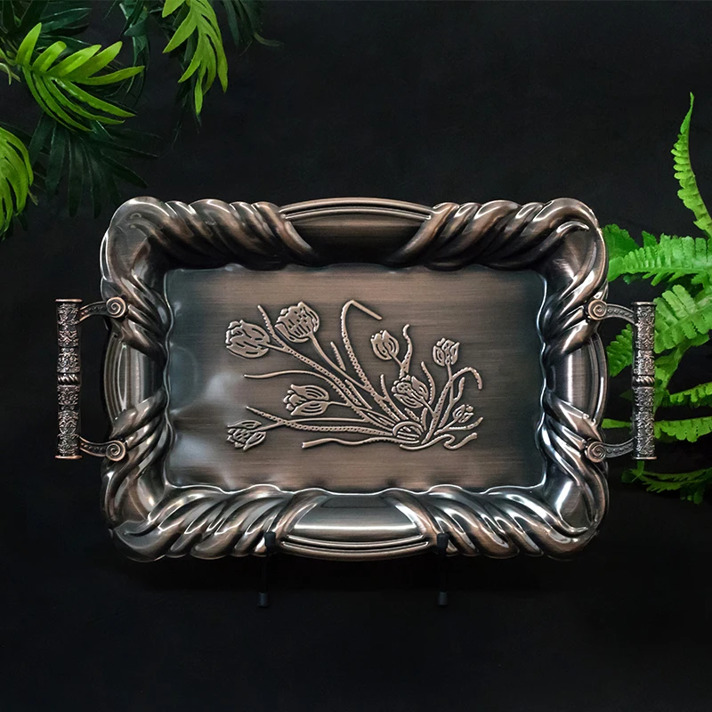 New Arrival Size 36x25.5cm Decorative Tray European Style Stainless Steel Serving Tray For Hotel
New Arrival Size 36x25.5cm Decorative Tray European Style Stainless Steel Serving Tray For Hotel