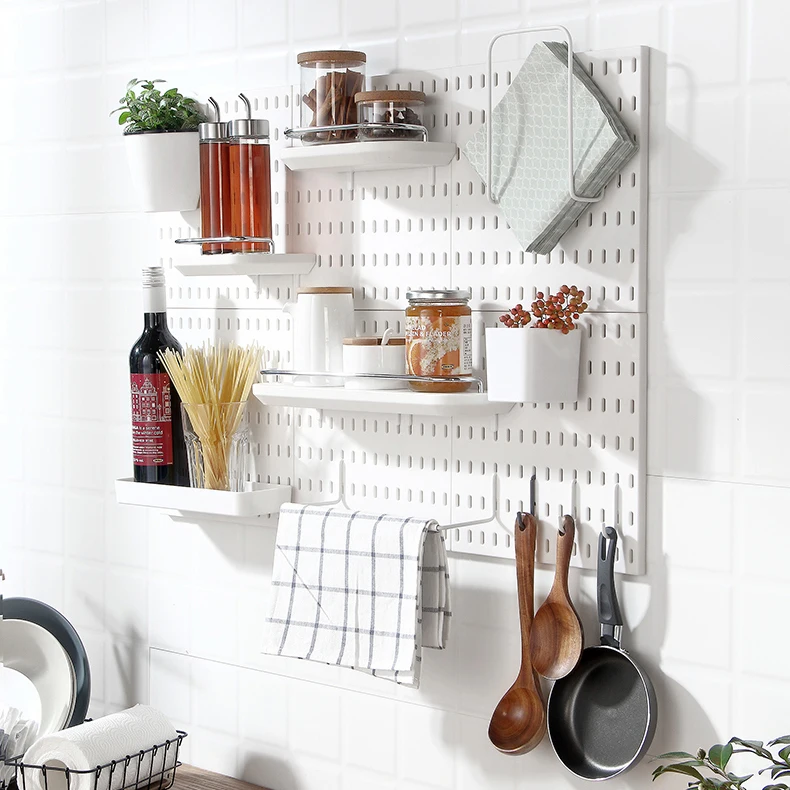 Creative wall storage organizer hole board with multi options storage box and racks, Black,white
Creative wall storage organizer hole board with multi options storage box and racks, Black,white