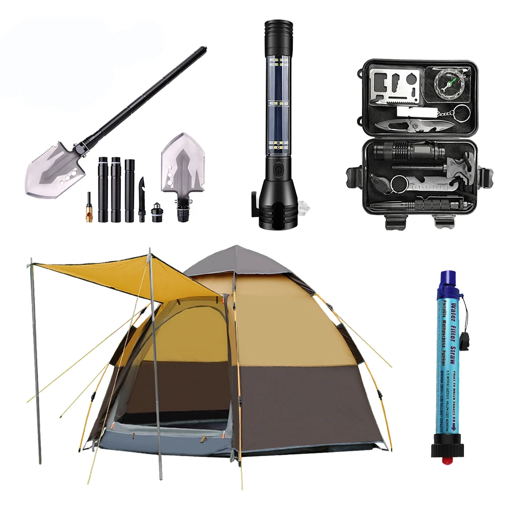 5 in 1 Outdoor Camping and Hiking Multifunction Tactical Tools with Flashlight Tent Shovel SOS Emergency Survival Kit
5 in 1 Outdoor Camping and Hiking Multifunction Tactical Tools with Flashlight Tent Shovel SOS Emergency Survival Kit