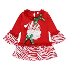 Wholesale children Christmas outfit deer print fabric winter baby clothing set baby clothes set girl tTop pants set 2pcs