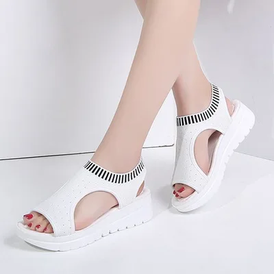 Women Sandals New Female Shoes Woman Summer Wedge Comfortable Sandals Ladies Slip-on Flat White Sandals, Black, white, gray
Women Sandals New Female Shoes Woman Summer Wedge Comfortable Sandals Ladies Slip-on Flat White Sandals, Black, white, gray
