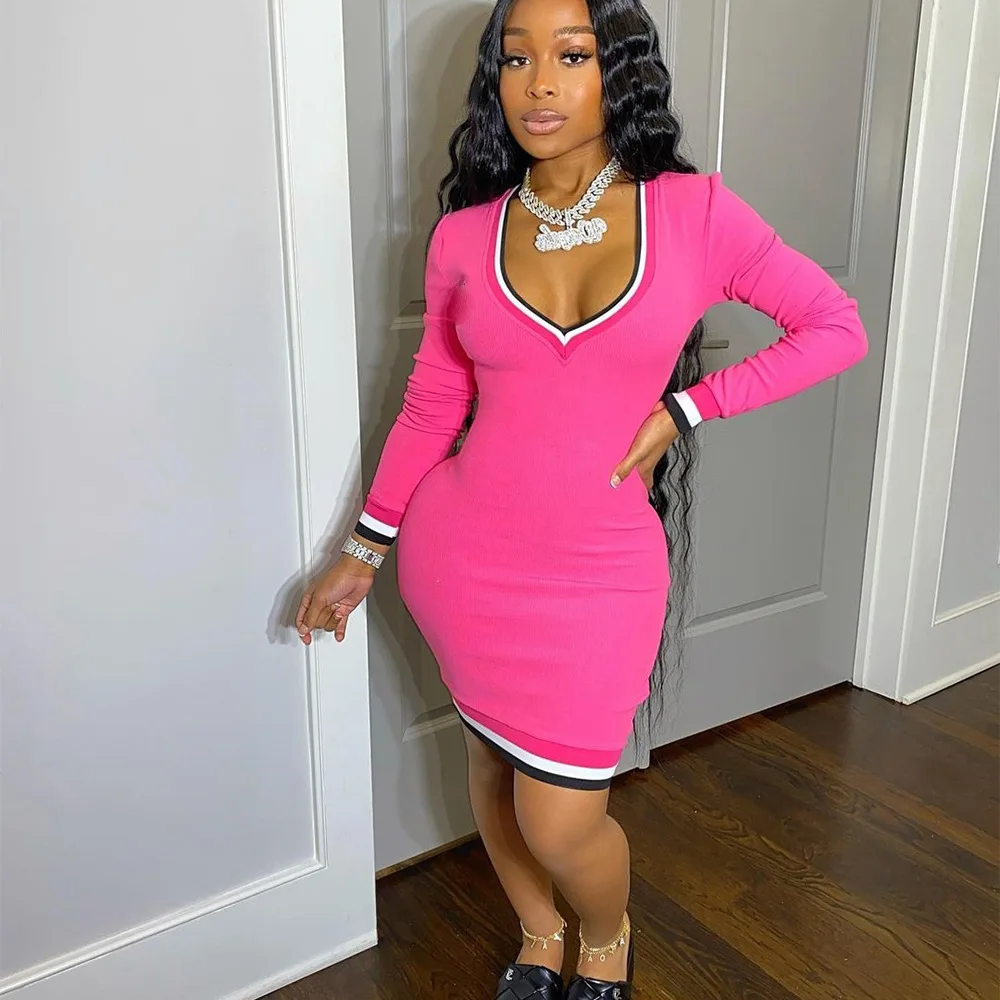 2022 New Arrival Women Clothes Sexy Sweater Dresses V Neck Rib Knitted Bodycon Long Dress Women Club Long Sleeve Dresses Sexy, Picture color
2022 New Arrival Women Clothes Sexy Sweater Dresses V Neck Rib Knitted Bodycon Long Dress Women Club Long Sleeve Dresses Sexy, Picture color