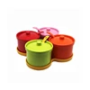 Wholesale colorful Plastic melamine Round Sugar Pot with Lid