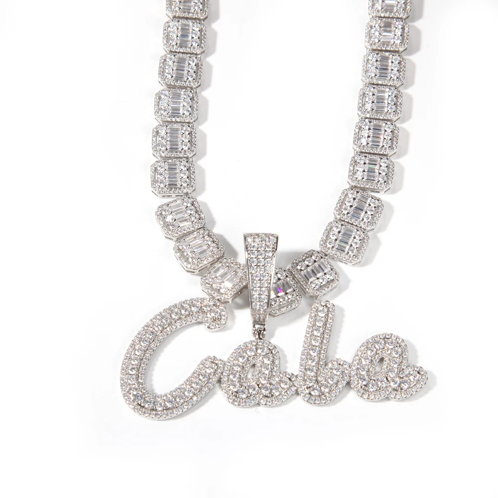 Silver Baguettes Chain Personalized Iced Out Diamonds Pave CZ My Name Plate Custom Necklace, Gold,silver
Silver Baguettes Chain Personalized Iced Out Diamonds Pave CZ My Name Plate Custom Necklace, Gold,silver
