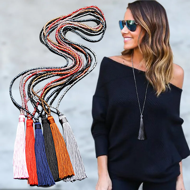 Factory wholesale Bohemian hip-hop necklaces Crystal chain tassels boho necklace women, Silver and gold
Factory wholesale Bohemian hip-hop necklaces Crystal chain tassels boho necklace women, Silver and gold