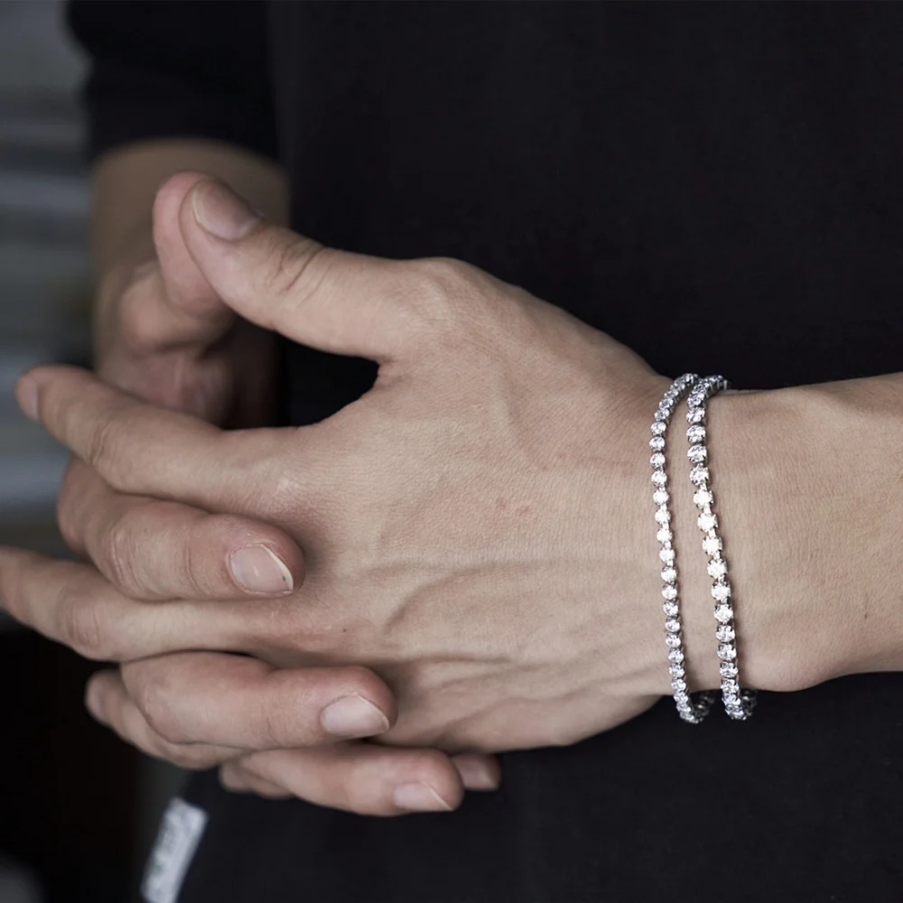 Fashion Hip Hop Jewelry 3mm 4mm Wide Sparkly Zircon Diamond Adjustable Bracelet Stainless Steel Couple Silver Tennis Bracelet, As the picture
Fashion Hip Hop Jewelry 3mm 4mm Wide Sparkly Zircon Diamond Adjustable Bracelet Stainless Steel Couple Silver Tennis Bracelet, As the picture