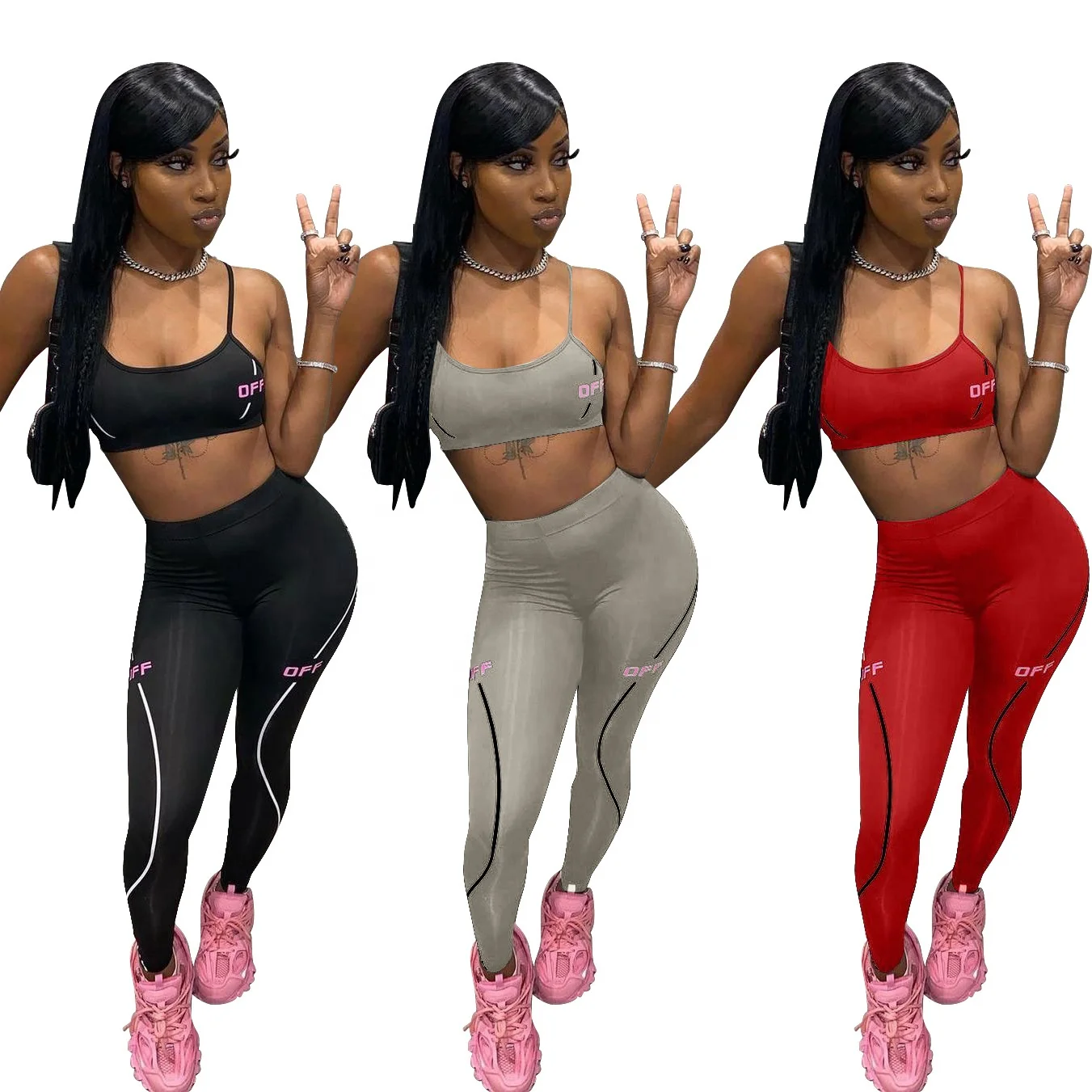MT200-715 Wholesale ladies fashion slim English letters sexy sling tight fitness yoga clothes sports and leisure two-piece suit
MT200-715 Wholesale ladies fashion slim English letters sexy sling tight fitness yoga clothes sports and leisure two-piece suit