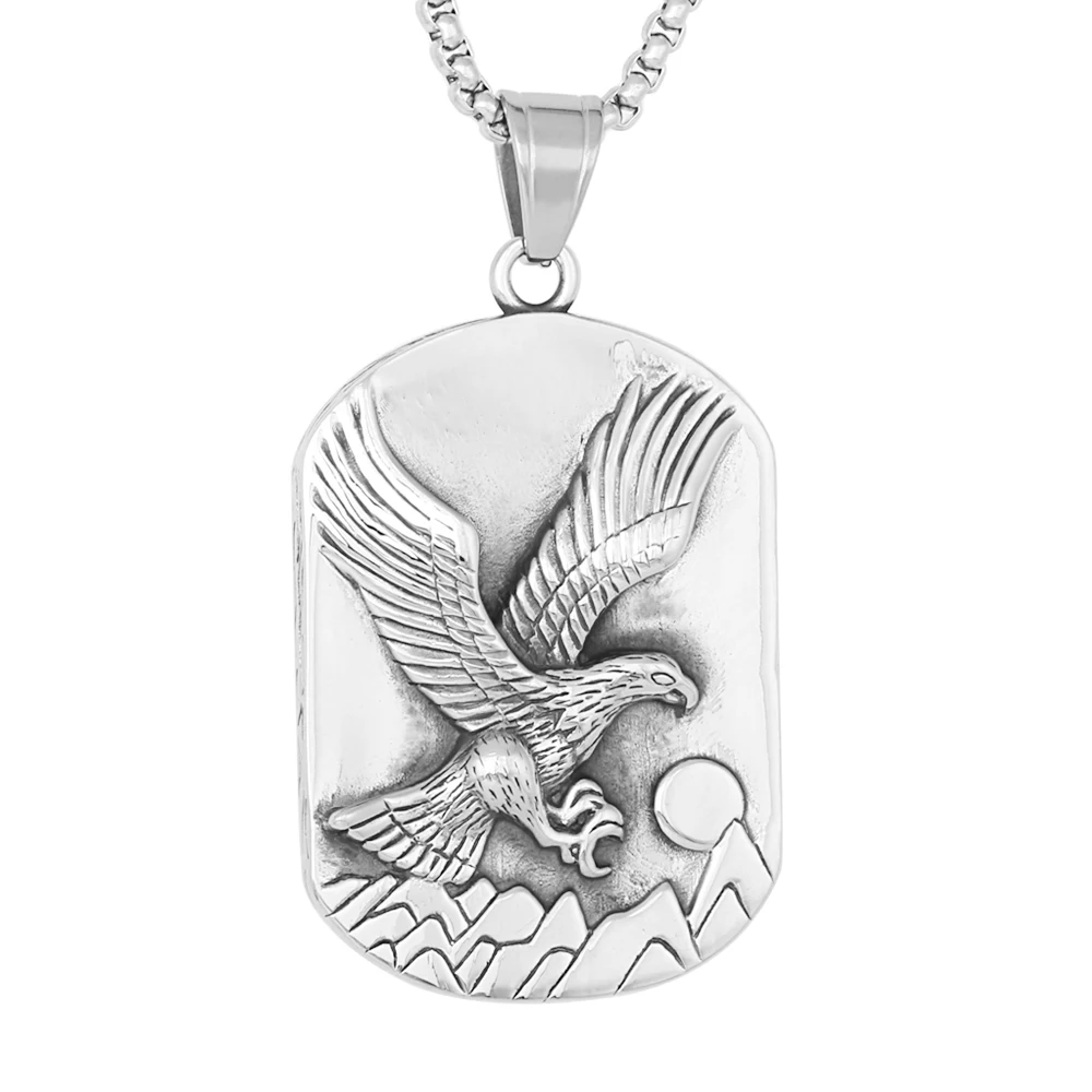 New Design Punk Style Animal Card Pendant Pingente Tarnish Free Jewelry Stainless Steel Sunset Eagle Pendant
New Design Punk Style Animal Card Pendant Pingente Tarnish Free Jewelry Stainless Steel Sunset Eagle Pendant