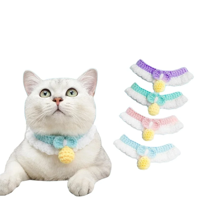 Cute Little Flower Hand Knitted Cat Collar Bow Tie Necklace Dog Soft Bib Cartoon Doll Pet Collar Accessories, As picture
Cute Little Flower Hand Knitted Cat Collar Bow Tie Necklace Dog Soft Bib Cartoon Doll Pet Collar Accessories, As picture