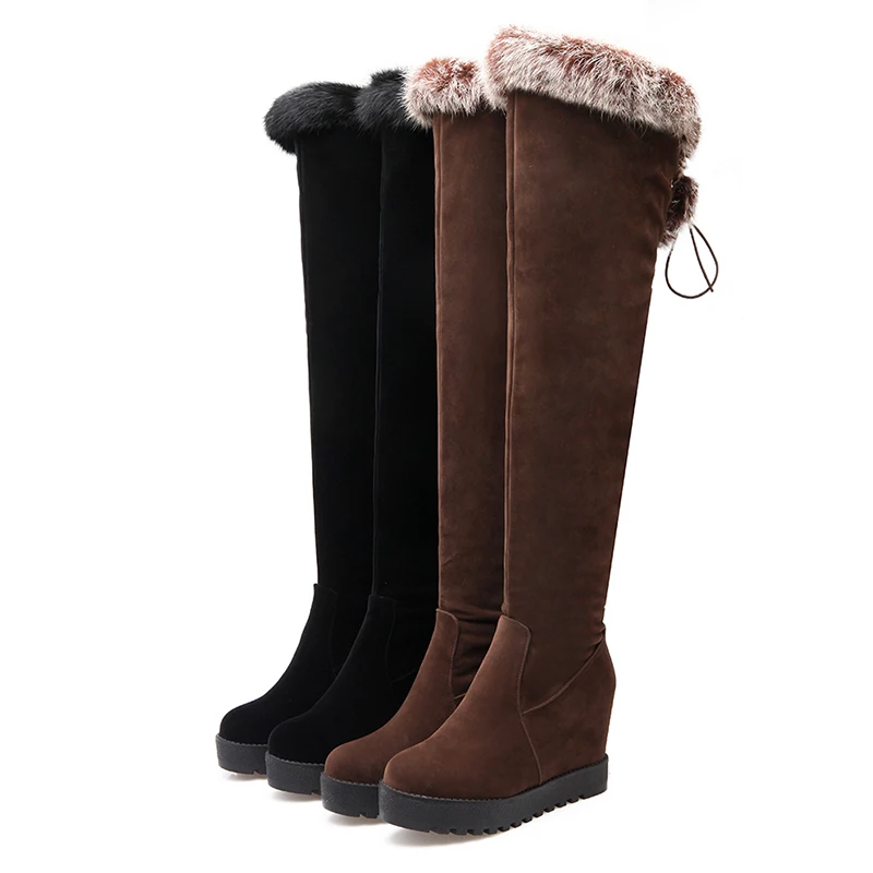Women Snow Boots Over The Knee Boots Platform Shoes Winter Warm Fluffy Round Toe Thigh Boots Lace up, Black brown
Women Snow Boots Over The Knee Boots Platform Shoes Winter Warm Fluffy Round Toe Thigh Boots Lace up, Black brown