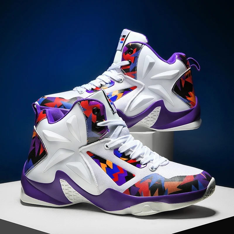 Men's Fashion Sneakers Basketball Shoes Breathable Anti-slip Basketball Sneakers Gym Ankle Boots Shoes Basket Homme Men Footwear, White-purple,black-purple
Men's Fashion Sneakers Basketball Shoes Breathable Anti-slip Basketball Sneakers Gym Ankle Boots Shoes Basket Homme Men Footwear, White-purple,black-purple