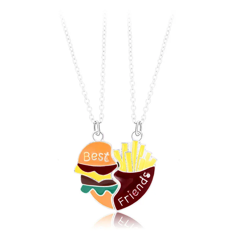 Magnet hamburger chip Pendant necklace cross chain jewelry BFF best friend necklaces for 2 fine jewelry couple necklace
Magnet hamburger chip Pendant necklace cross chain jewelry BFF best friend necklaces for 2 fine jewelry couple necklace