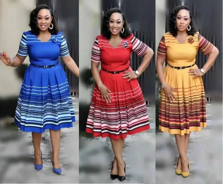 LA043 hot sell african women clothing ladies striped o-neck dresses summer print big swing dress with belt, Red, yellow, blue
LA043 hot sell african women clothing ladies striped o-neck dresses summer print big swing dress with belt, Red, yellow, blue
