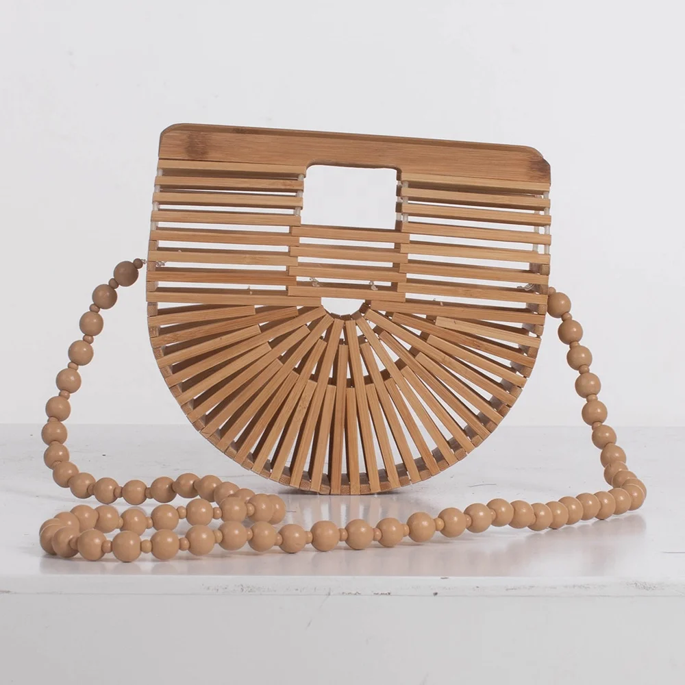 Bamboo Mini Shoulder Bag Semicircular