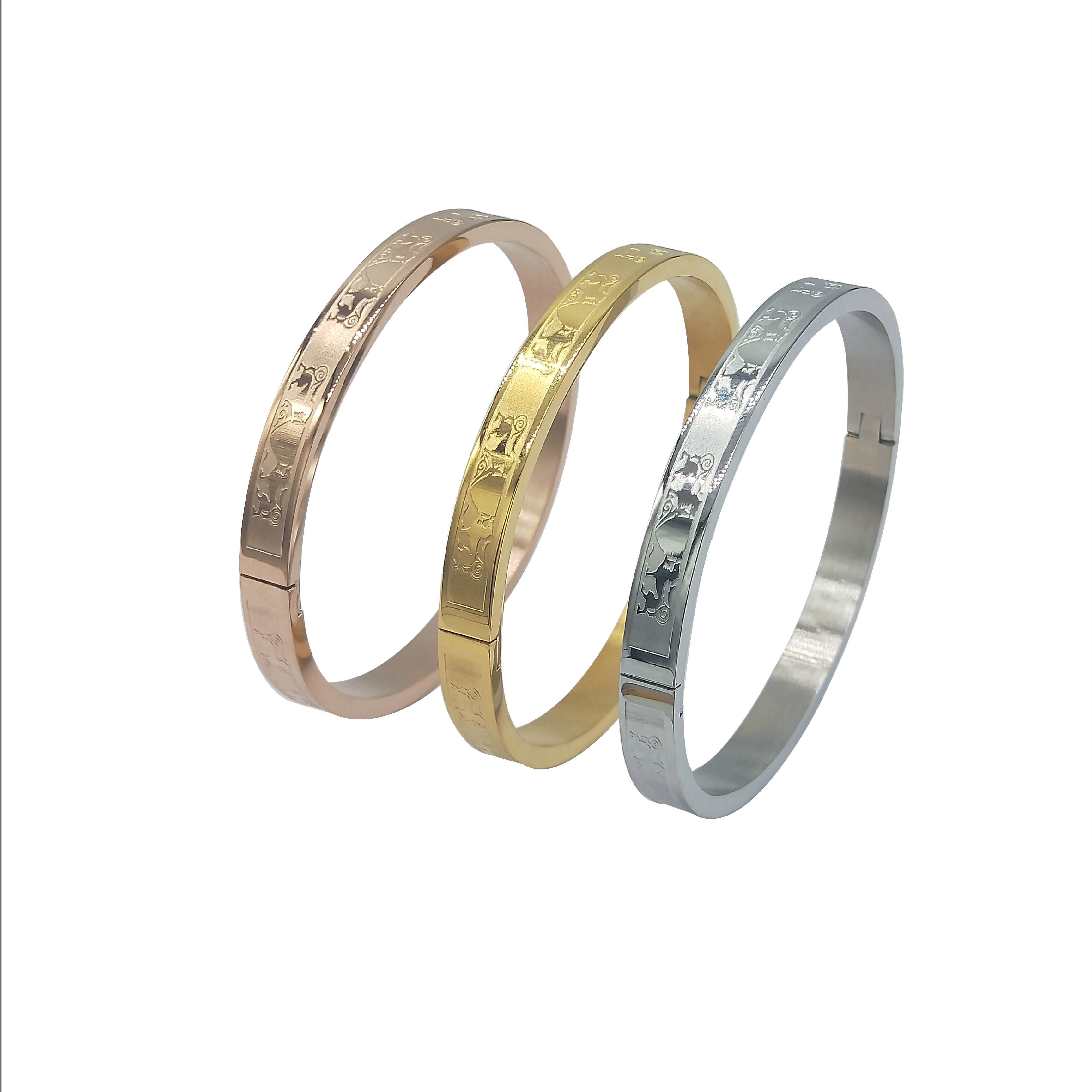 18k gold Bracelet Set Fashion Jewelry Wholesale Stainless Steel Cuff Bracelet Of Length 60mm 
18k gold Bracelet Set Fashion Jewelry Wholesale Stainless Steel Cuff Bracelet Of Length 60mm