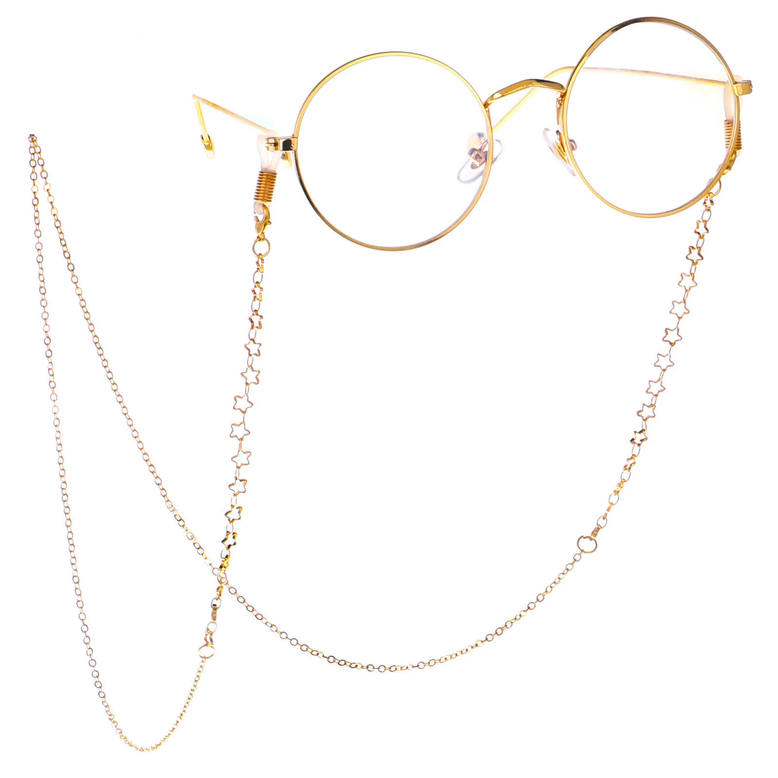 Novel Simple Gold Star Alloy Sunglasses Chain For Women Hot Personality Eyewear Lanyard Holder Straps with Silicone Loop, As photo 
Novel Simple Gold Star Alloy Sunglasses Chain For Women Hot Personality Eyewear Lanyard Holder Straps with Silicone Loop, As photo