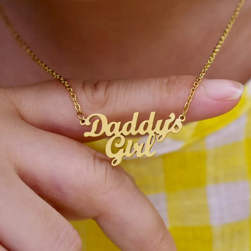 Stainless Steel Daddy's Girl Jewelry Chain Link Necklace 18k Gold Letter Pendant Necklace for Father's Day Gift
Stainless Steel Daddy's Girl Jewelry Chain Link Necklace 18k Gold Letter Pendant Necklace for Father's Day Gift
