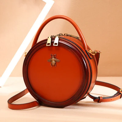 On sales Luxury Bee Genuine Leather Round Bag Fashion Cute Vintage Circular Shoulder Bag Crossbody Mini Bag, Brown/wine red/green/black
On sales Luxury Bee Genuine Leather Round Bag Fashion Cute Vintage Circular Shoulder Bag Crossbody Mini Bag, Brown/wine red/green/black