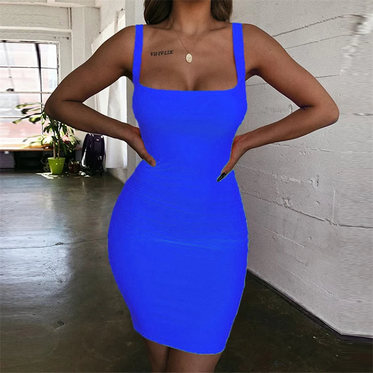 Spring Casual Dresses Square Neck Sleeveless Bodycon Mini Dress Sexy Women Backless Club Dresses
Spring Casual Dresses Square Neck Sleeveless Bodycon Mini Dress Sexy Women Backless Club Dresses